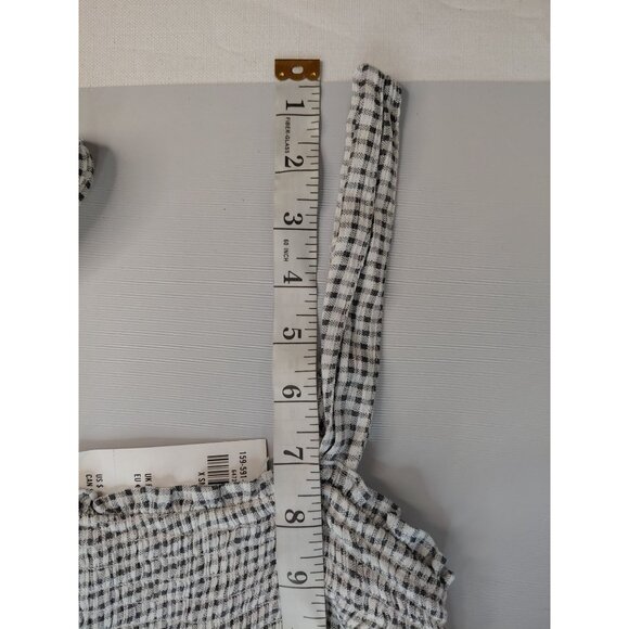 Abercrombie & Fitch Womens XS Gingham Romper Black & White Cotton Blend - Picture 7 of 12